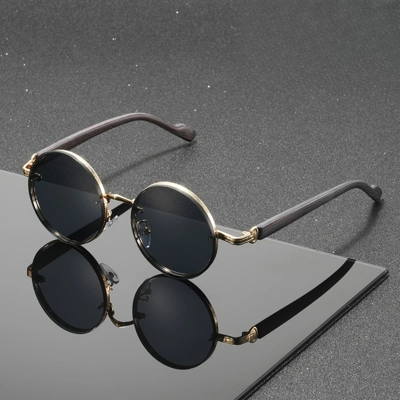 1pcs Round Full-frame UV Sunglasses, Ideal for Outdoor and Daily Use. Comes with Cleaning Cloth and Non-slip Nose Pads.