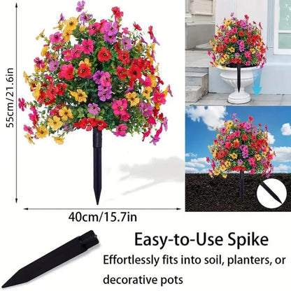 Artificial Flowers for Outdoor Indoor Garden Home Decoration Faux Daisy with Eucalyptus Leaves Fake Plants Greenery Porch Patio