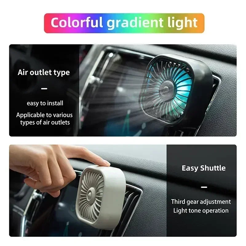 Portable Mini Car Vent Fan - High-Speed Cooling USB Fan - Energy-Efficient, Vibrant Colors, Easy Install