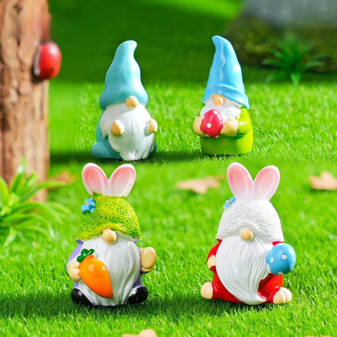 8/24PCs Mini Dwarf Doll Figurine Miniature Resin Mushroom Gnome Doll Garden Landscape Crafts Small Ornaments Desktop Decoration