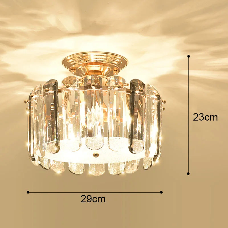 Light Luxury Crystal Small Chandelier Aisle Lamp Corridor Entrance Entrance Foyer Modern Minimalist Balcony Stairwell Lighting