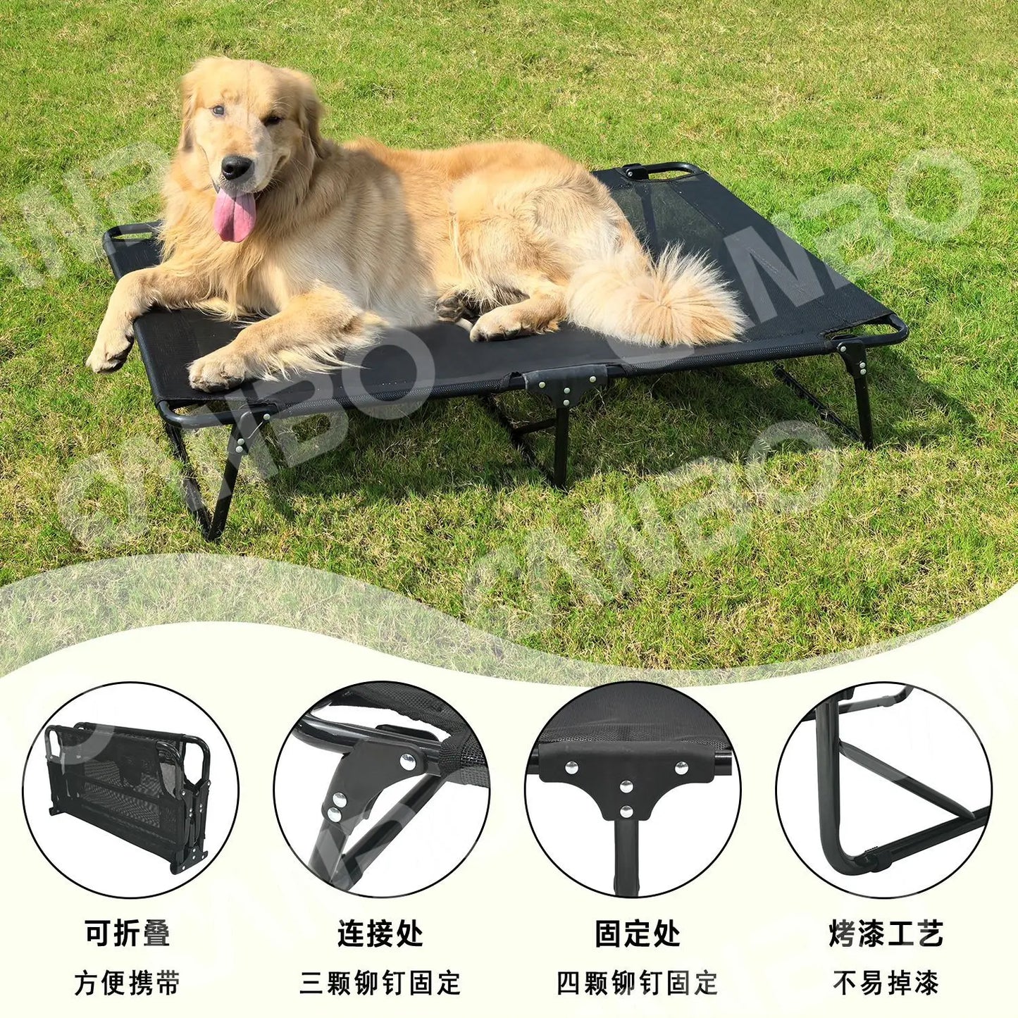 Four Seasons Universal Free Installation Elevated Teslin Breathable Dog Bed Off the Ground Foldable Pet Marching Beds Pet Gift