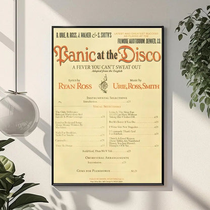 Rock Band P-panic At The Disco Painting Calligraphy HD Print Crease Art Photos For Living Room Home Wall Decor Canvas