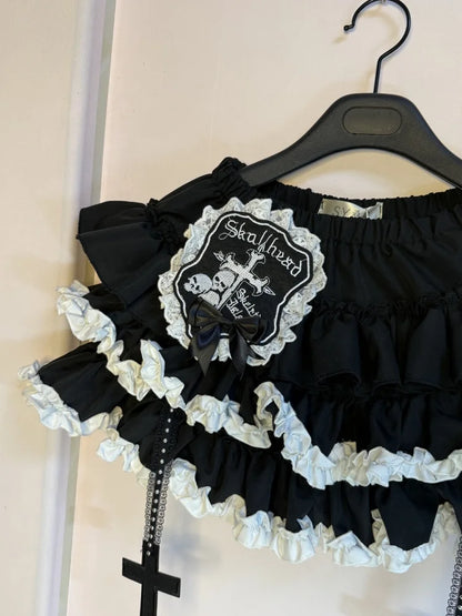 Original Design Spring Summer New Sle Women's f-length Puffy Skirt with Se Pants Cake-aped Gown High-waist Loose Fit