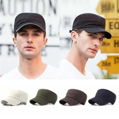 Hat Men's Flat Military Hat Is Simple And Versatile, Middle-Aged Hat Spring And Autumn Duck Tongue Casual Fashion New Style