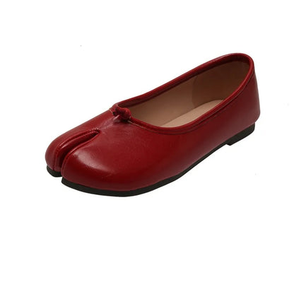 Women Flats Comfortable Walking Loafers Fashion Soft Leather Split Toe Ballet Sneakers Women Casual Girls Dance Shoes Women