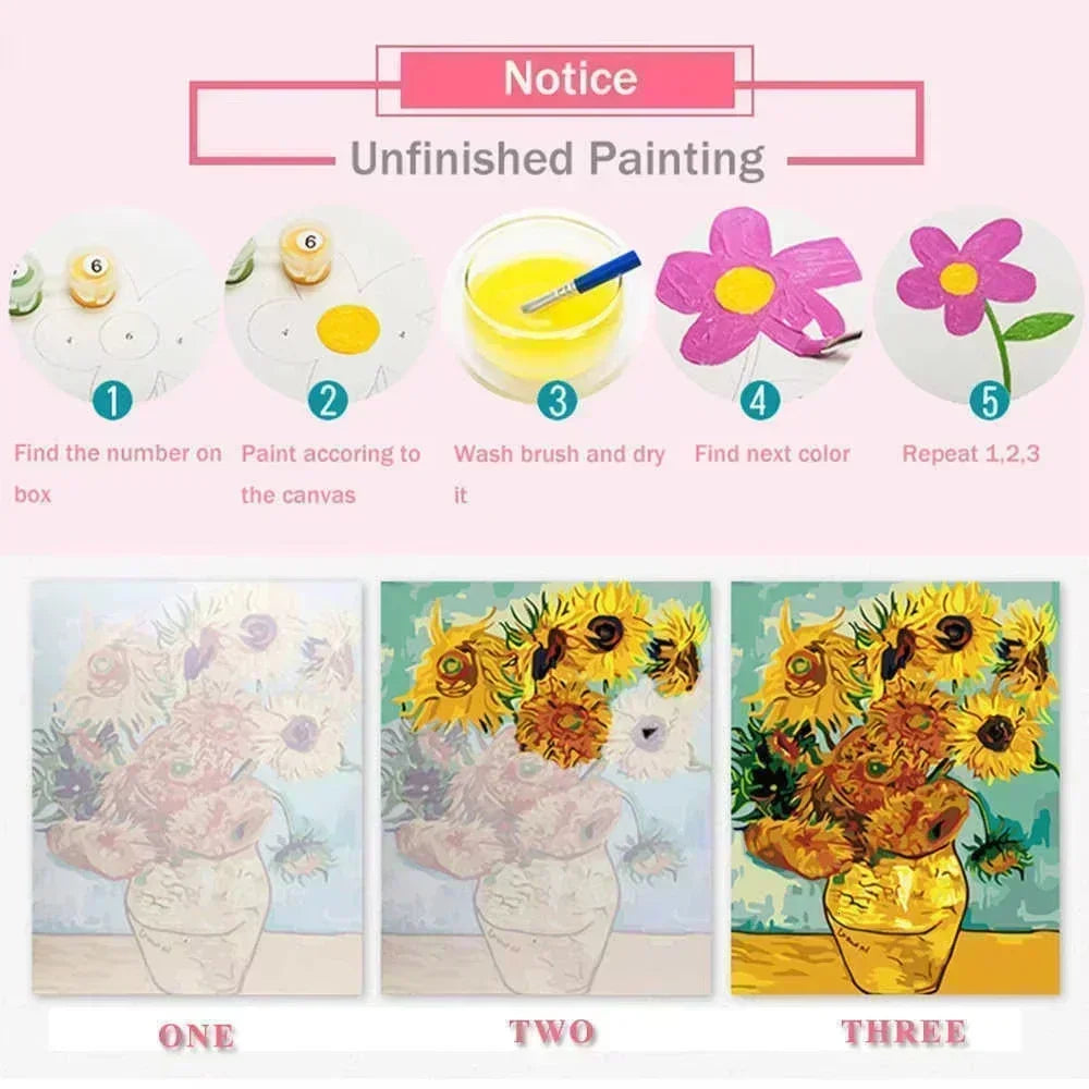 DIY Oil Painting By Numbers Children’s Cartoon Home Decoration Wall Living Room Decor Best Gift Frameelss