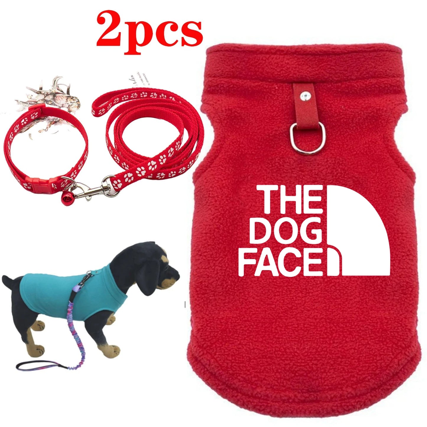 2pcs Pet Leash with Clothing Winter Warm Dog Sweater for Small Dogs Dog Clothes Puppy Coat Jacket Teddy Clothes Dog Supplies