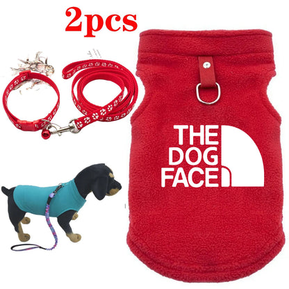 2pcs Pet Leash with Clothing Winter Warm Dog Sweater for Small Dogs Dog Clothes Puppy Coat Jacket Teddy Clothes Dog Supplies