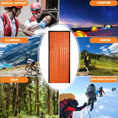 Outdoor Waterproof Sleeping Bag Portable Emergency Survival Sleeping Bag EDC Camping Equipment Aluminum Film Insulation Blanket