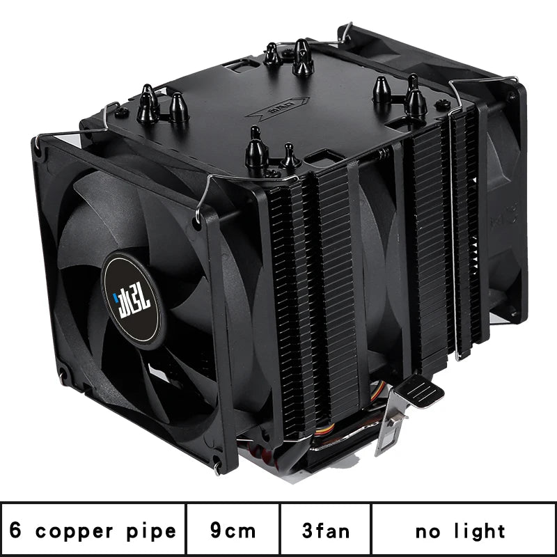 6 Copper Pipe Double Tower ARGB Cpu radiator Cooler 90MM 4Pin Fan 1200 1150 1155 1366 1700 AM3 AM4 X99 2011 PC Heat Sink 2011-V3