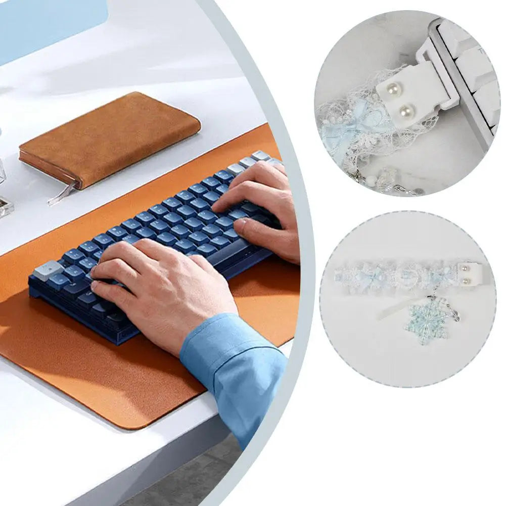 Lace Keyboard Ribbon with Snap-on Keyboard Hand-Decorated Keyboard Accessories for wootingATKDIY  Protect Keyboard Decoration
