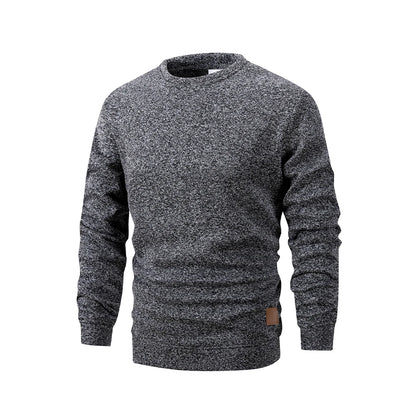 Men's Pullover Solid Color Warm Sweaters Fashion Crewneck Hoody Casual Loose Sweatshirt Oversize Street Sportswear Men Clothes