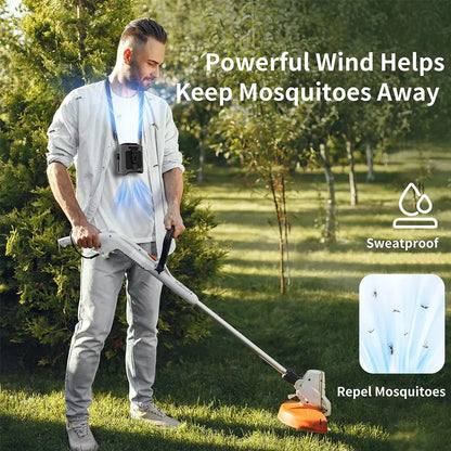 Portable Fan, 5-Speed Strong Airflow, Personal Waist Fan, Hands-Free Hanging Neck Fan, Wearable Belt Fan for Camping, Outdoor