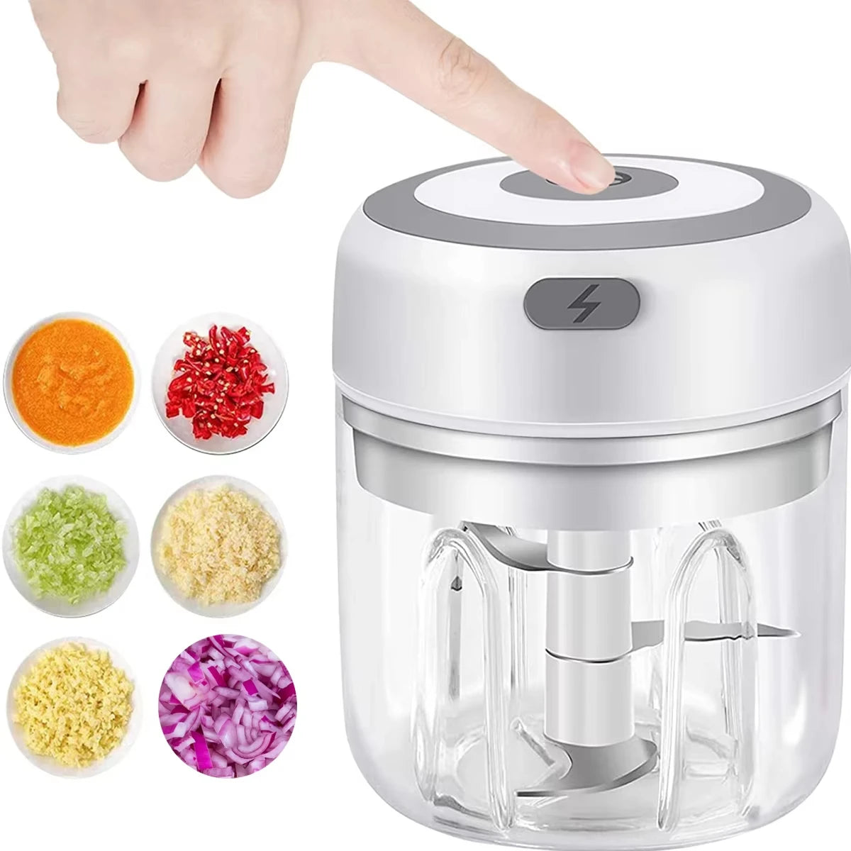 Electric Garlic Mincer 250ML Vegetable Chopper Food Chopper, USB Mini Garlic Mincer, Onion Chopper Portable Small Food Processor
