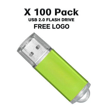 100Pcs/lot USB 2.0 Flash Drive 4GB 8GB Pen Drive 128M Usb Sticks 1GB 2G Pendrives 16GB Memory Flash 32GB U Disk Free Custom Logo