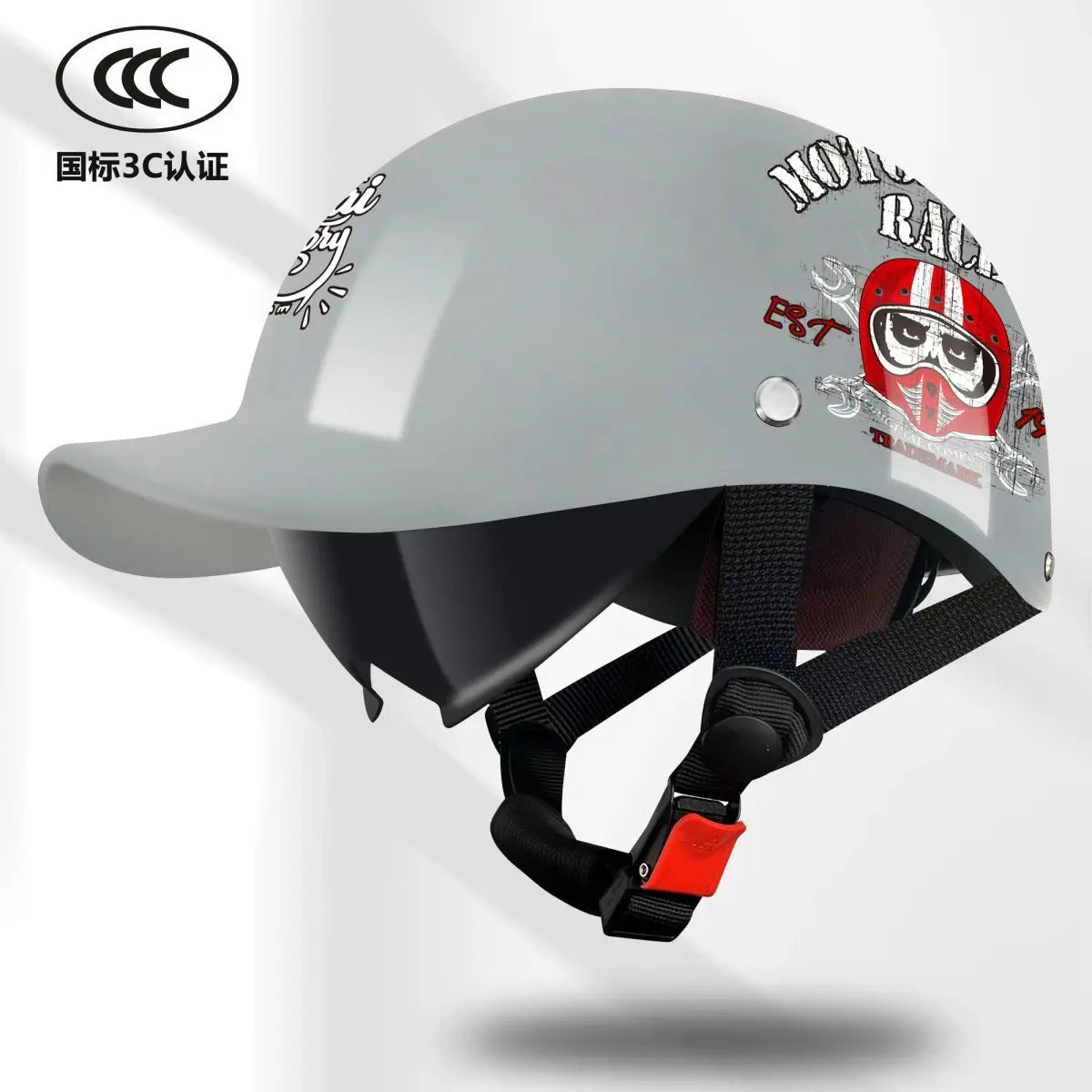 Motorcycle Helmet Retro German Classic Moto Helmet Casco Moto Half Helmet  Capacete De Moto with HD Visors