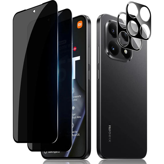 2.5D 9H Privacy Screen Protectors for Xiaomi 15T Anti-Spy Protective for Xiaomi 15T Pro