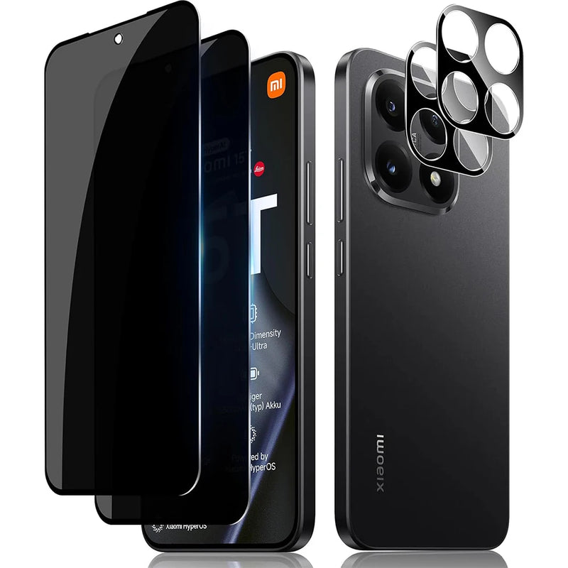 2.5D 9H Privacy Screen Protectors for Xiaomi 15T Anti-Spy Protective for Xiaomi 15T Pro