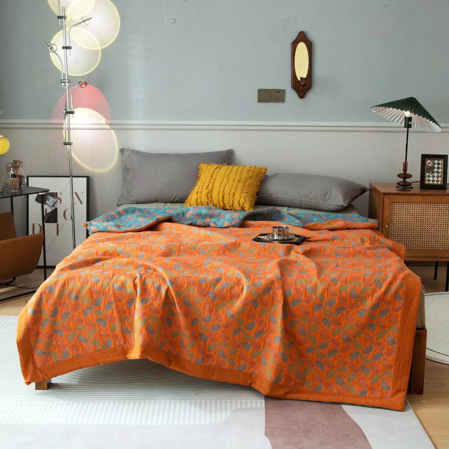 Decorative Bed Cover Blanket Ethnic Cotton Gauze Bedroom Bedspread On The Bed Double Quilts King Size Bed Comforters 220*240cm