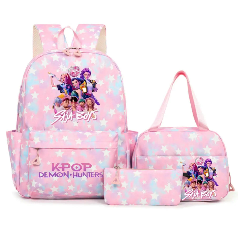KPop Demon Hunters Backpacks Campus Student School Bags for Teen Men Women Tote Bag Clutch Pocket Nylon Backpacks Travel
