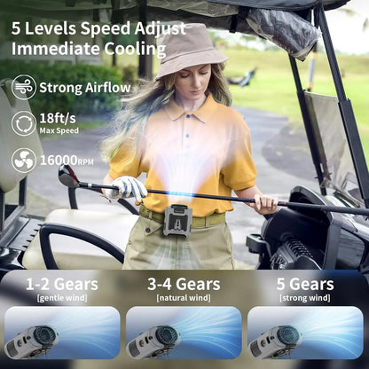 Socoolfan Waist Fan Hanging Outdoor Portable Neck Fan 5/10 Speed Strong Wind for Sports Courier Outdoor Working  10000/20000mAh