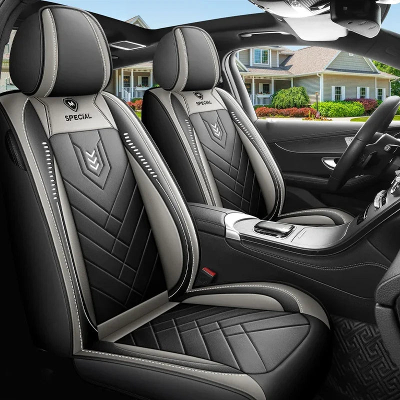 New Upgraded Car Seat Cushion, New Fully Enclosed Car Seat Cover, All Season Universal Small Car Seat Cover, Leather Seat Cover