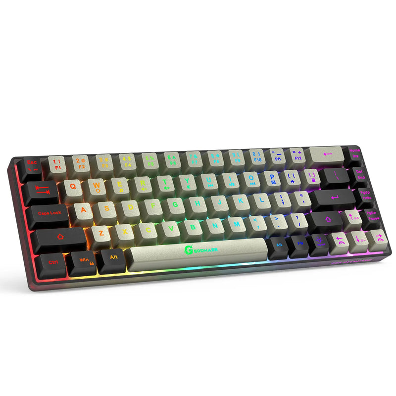 GEODMAER Wireless Gaming Keyboard Rechargeable Backlit Gaming Keyboard 68 Keys Membrane Keyboard for PC English/Spanish Layout