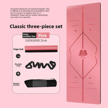 PU Rubber Non Slip Wide Thick Yoga Mat Quiet Dance Mat Home Use Beginner Fitness Yoga Mat Exercise Mat Gymnastics Mat