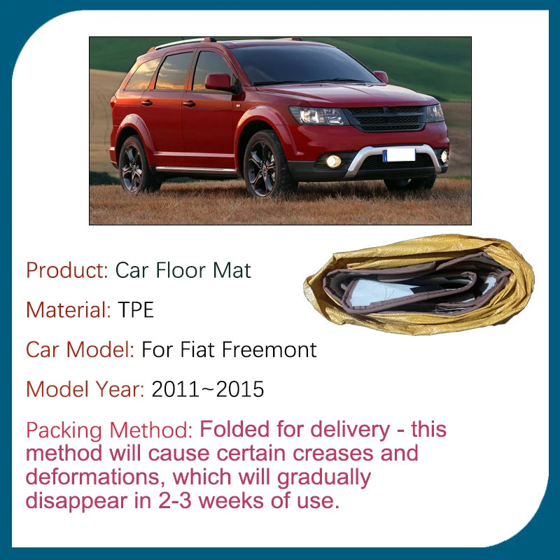 Car Floor Mats For Fiat Freemont Dodge Journey 2011 2012 2013 2014 2015 5seat 7seat Waterproof Foot Floor Cover Auto Accessories
