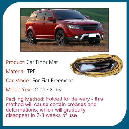 Car Floor Mats For Fiat Freemont Dodge Journey 2011 2012 2013 2014 2015 5seat 7seat Waterproof Foot Floor Cover Auto Accessories