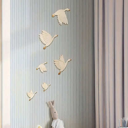 Wooden Flying Birds Wall Art Hanging Home Decoration for Living Room Dining Room Modern House Decor