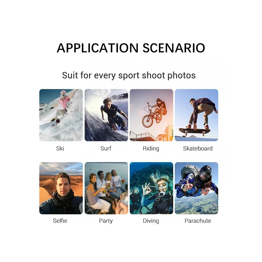 Action Camera 4K WiFi 2.0 Inch Touch Screen 140° Wide Angle Video Recording 30M Waterproof Bicycle Motorcycles Sports Cameras