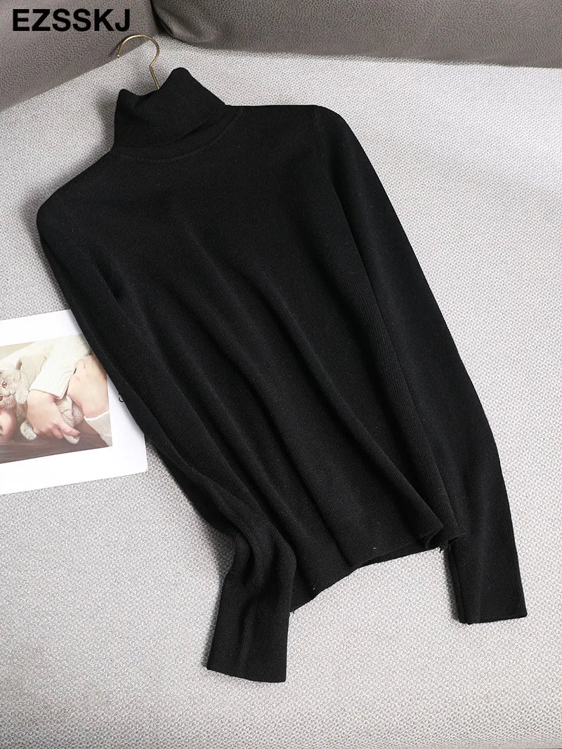 Basic Turtleneck Slim Cashmere Sweater Pullover Women Autumn winter thick warm Sweater For women Female Chic Jumpers top