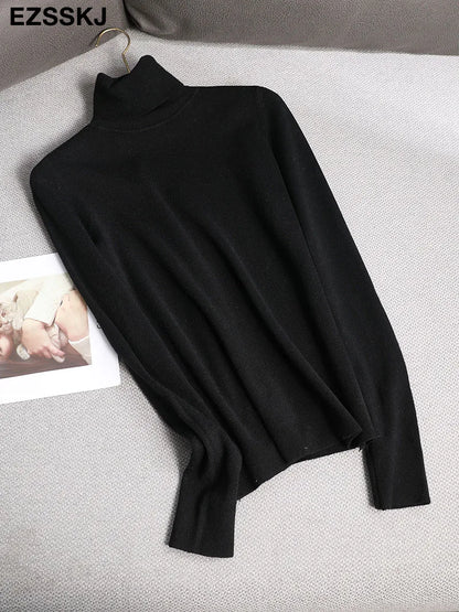 Basic Turtleneck Slim Cashmere Sweater Pullover Women Autumn winter thick warm Sweater For women Female Chic Jumpers top