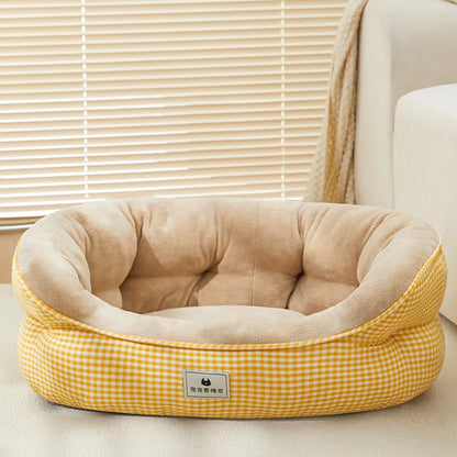 All-Season Convertible Pet Bed - Thermal Pet Sofa Mat for Teddy Dogs & Small Breeds Plush Cushion Soft Cat Bed Sofa