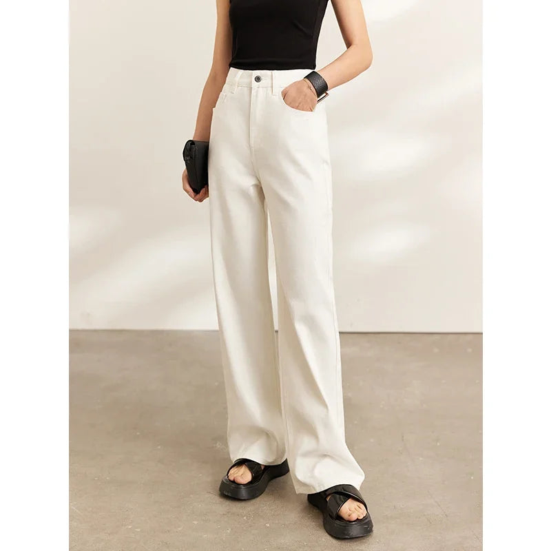 Amii Minimalism Women Jeans 2025 Autumn Vintage Denim Pants Loose Wide Leg Pants Woman Casual Pants Female Trousers 12270097