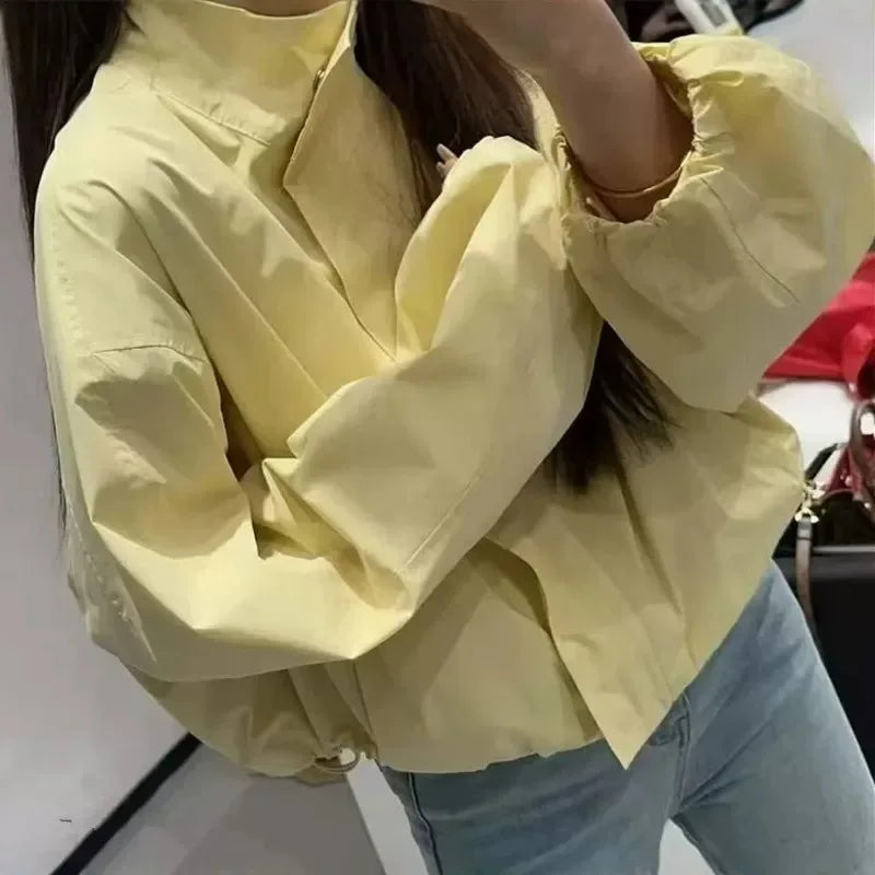 Loose Casual Women's ort Jaet Spring Summer New Sle Windbreaker Outerwear Sun Protection Zipper Design Commute Sle