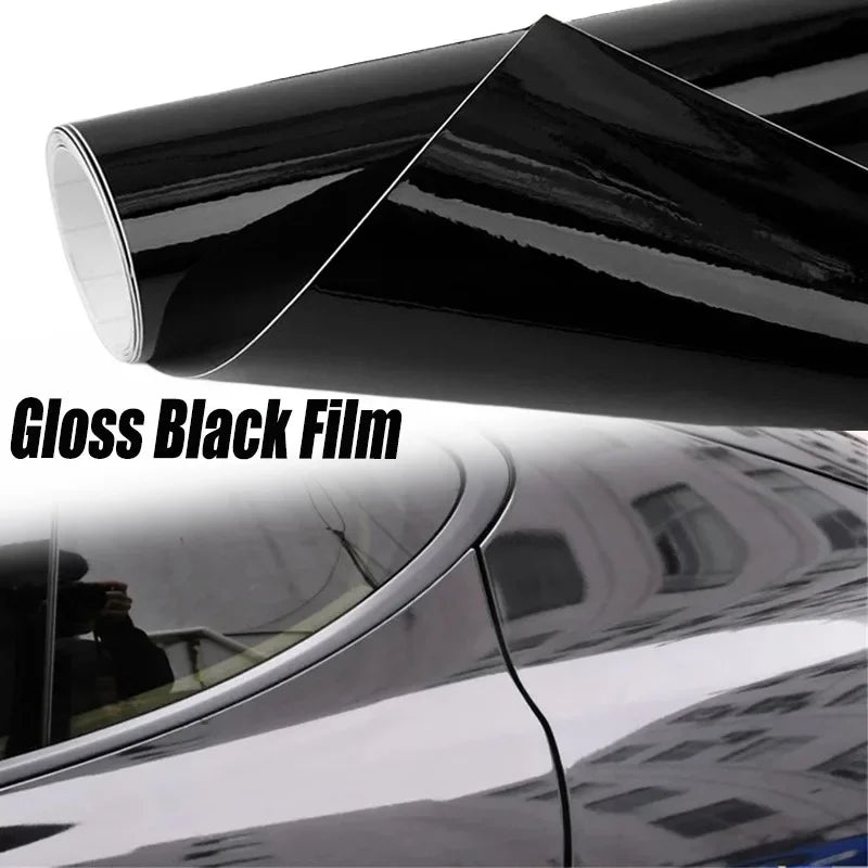 Gloss black car body film vinyl wrap decals self adhesive sticker motorcycles bike auto skin color changing films 150*50cm