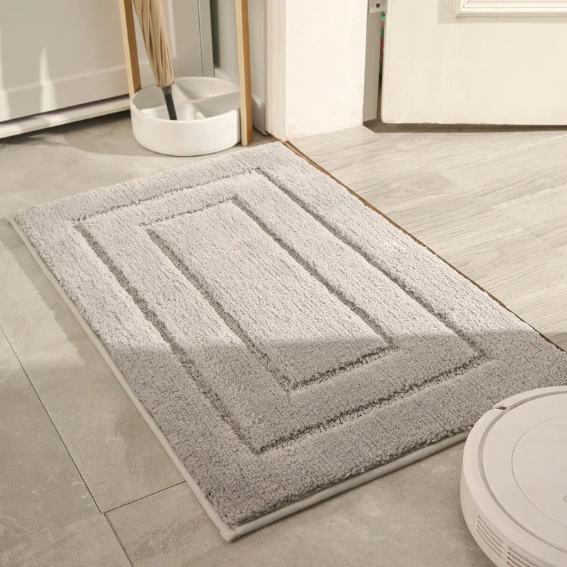 Thickened Bathroom Absorbent Floor Mat Solid Color Back Jacquard Quick-Drying Foot Pad Soft and Skin-Friendly Floor Carpet