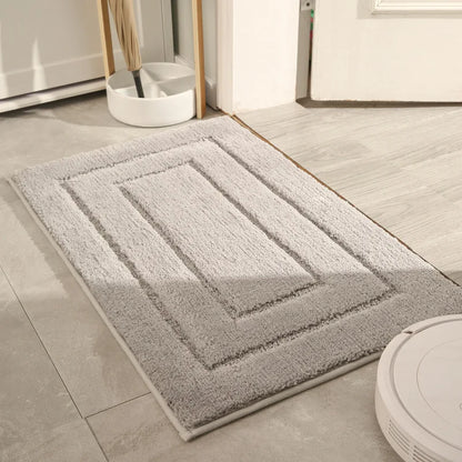 Thickened Bathroom Absorbent Floor Mat Solid Color Back Jacquard Quick-Drying Foot Pad Soft and Skin-Friendly Floor Carpet