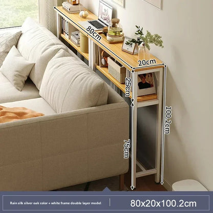 Multi-functional Living Room Long Partition Rack Bed Tail Storage Table Rear Sofa Gap Narrow Side Table Space-Saving Furniture