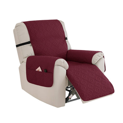 Quilted Recliner Sofa Cover Water Repellent Reclining Chair Covers Pet Kid Dogs Mat Armchairs Slipcovers with Elastic Strap