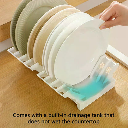 Dish Organizer Rack Upright Draining Cabinet Plate Organizer Plate Dish Drying Rack Kitchen Dishes Stand Vertical Storage Rack