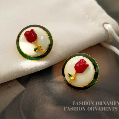 Fashion Jewelry  Elegant Temperament Flower Earrings For Women Girl Fine Accessories Gifts