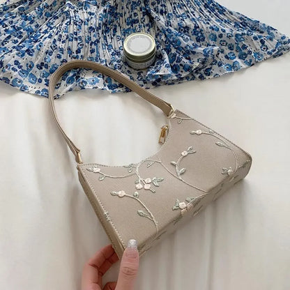 Elegant Small Handbag For Girls PU Leather Purse Wallets Shoulder Bags Women Underarm Bag Mini Messenger Bags Korean Handbag