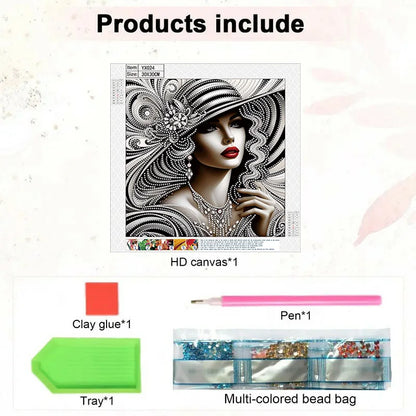 2D floor plan DIY diamond painting set beautiful women's decoration DIY irregular diamond mosaic art gift crafts wall home decor
