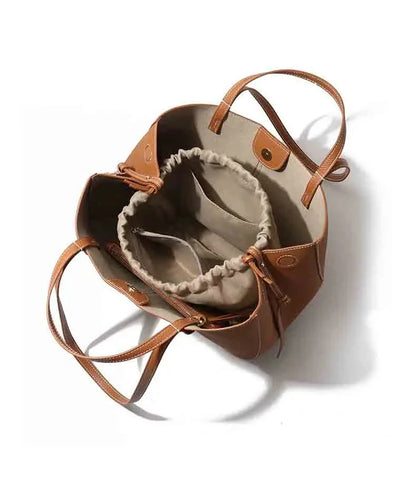 Luxury Designer Bag Women Large Capacity Leather Bucket Bag Senior Sense Crossbody Casual Broadband Shoulder Bag