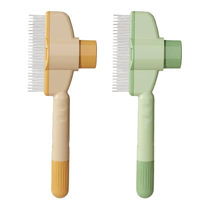 Dog Grooming Comb Dog Grooming Shedding Brush Pet Flea Comb with Release Button for Short And Long Hair Cats Kittens Puppies