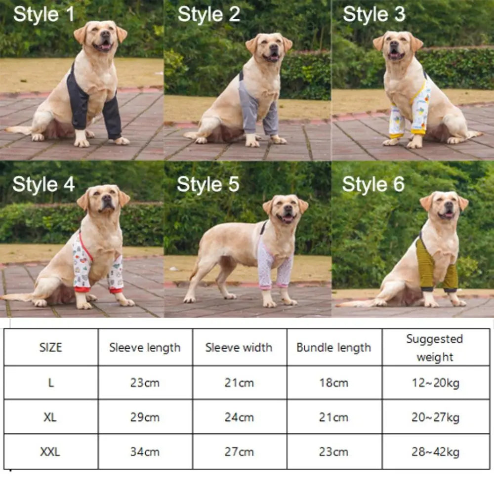 Cartoon Pattern Dog Elbow Sleeves Cotton Soft Dog Elbow Protector Shoulder Support Brace Pet Knee Pads For Puppy Dogs